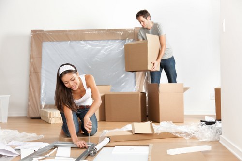 Removal team planning a house move in Stepney street