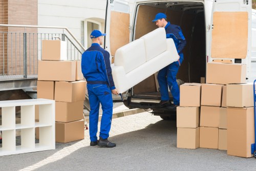 Packed moving boxes ready for secure storage during a Stepney relocation