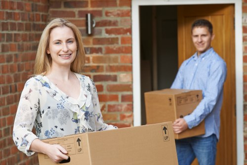 People using self storage in Stepney for moving and organization
