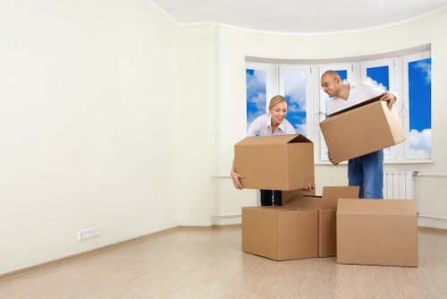 Customer placing items into a secure self storage unit